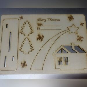 🎄 Magical Winter Wonderland 🎄 Wooden Laser-Cut Christmas Card 8" x 6"